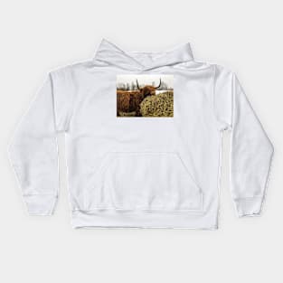 Scottish Highland Cattle Cow 2324 Kids Hoodie